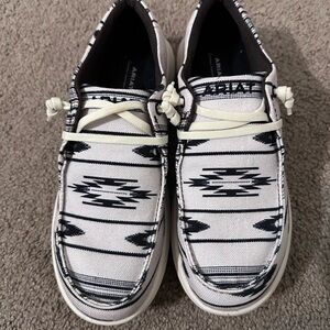 Ariat White and Black Patterned Shoes